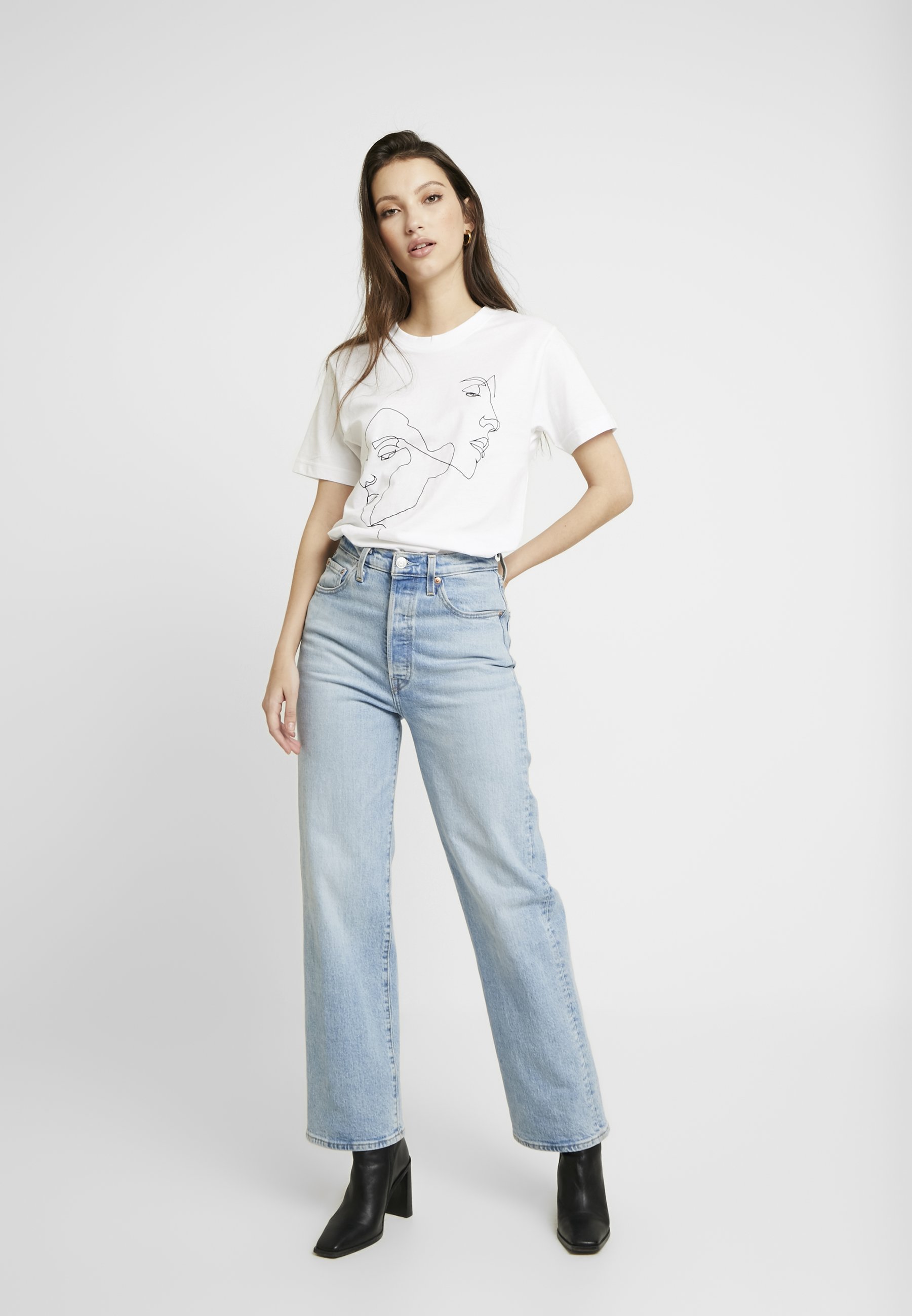 Merchcode LADIES ONE LINE TEE T shirts med print white Merchcode LADIES ONE LINE TEE - T-shirts med print - white