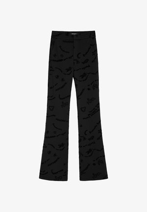 Desigual, LONG PRINTED TROUSERS - Broek - black