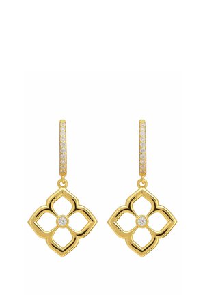 OPEN POINTED CLOVER FLOWER DROP - Fülbevalók - gold-coloured