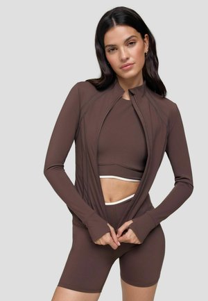 OSIA, REGULAR FIT - CINCHED ZIP THROUGH JACKET . - Training jacket - chocolate brown