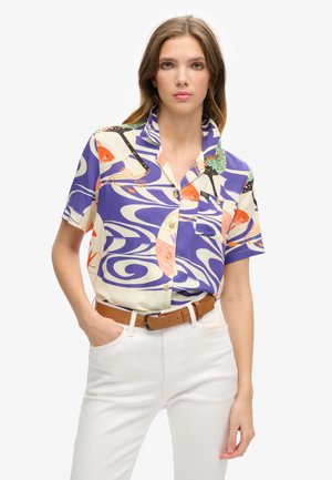 Superdry VINTAGE BEACH RESORT - Overhemdblouse - ryusui blue