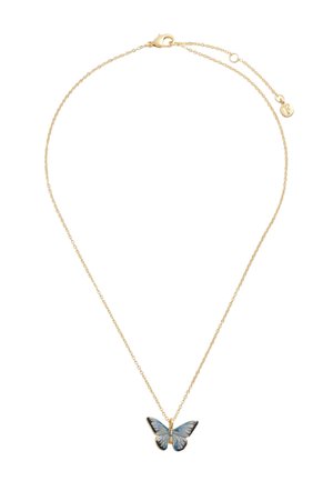 FABLE ENGLAND Enamel Blue Butterfly - Kaelakee - gold coloured