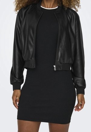 Imitatieleren jas - black