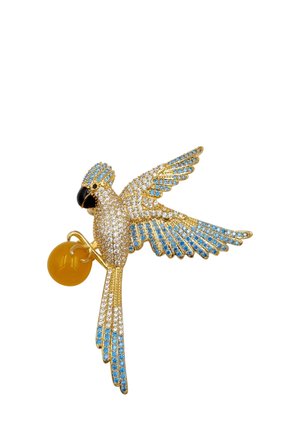HEBE JEWELS PAPAGEI - Spilla - gold blau weiss