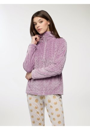 Felpa con zip - lilla