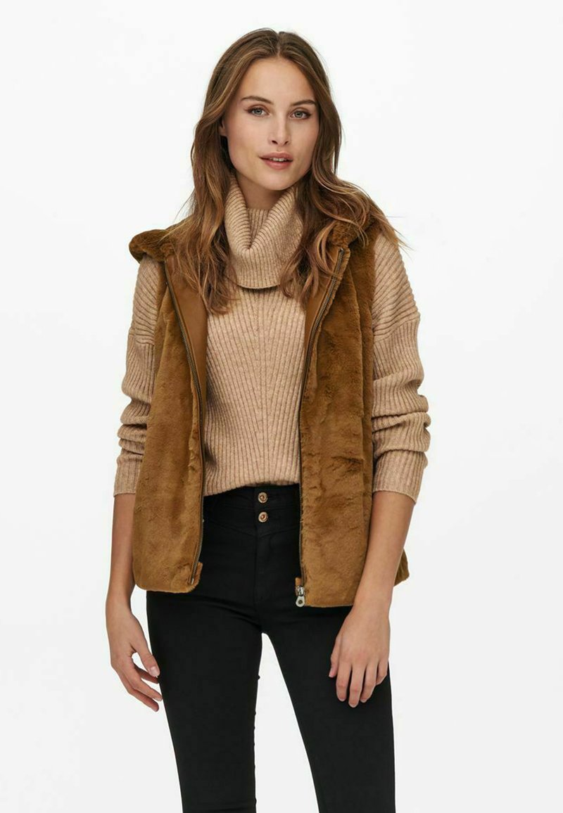 Damen Leichte Jacken | ONLY Weste brown/braun - HM71274 Damen Leichte Jacken | ONLY Weste brown/braun - HM71274