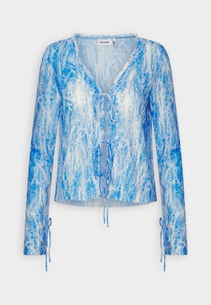 Weekday FRILL LONG SLEEVE - Ζακέτα - light blue/surface blue