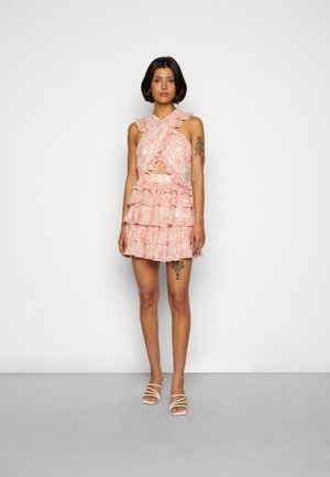 SELENA CROSS FRONT RUFFLE MINI - Cocktailkjole - pink macedon