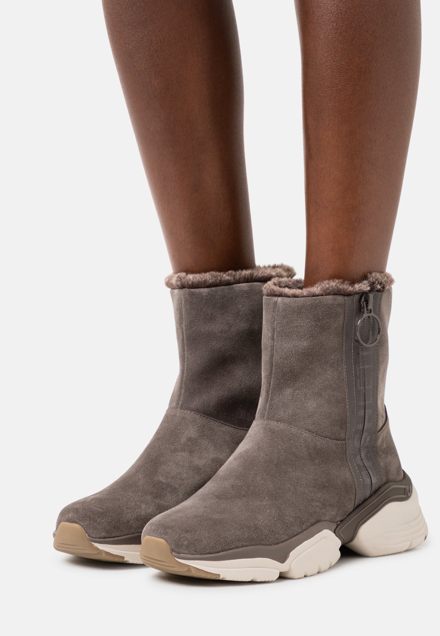 dark taupe booties