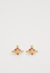 NEW HEART EARRINGS - Обеци - gold-coloured/light peach crystal