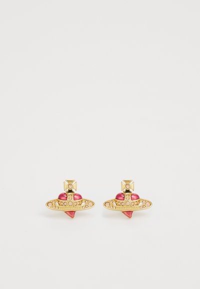 Vivienne Westwood NEW HEART EARRINGS - Øreringe - gold-coloured/light peach crystal