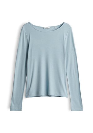 OPUS, SLIM FIT RIBBED TEXTURE - Langarmshirt - dusty aqua