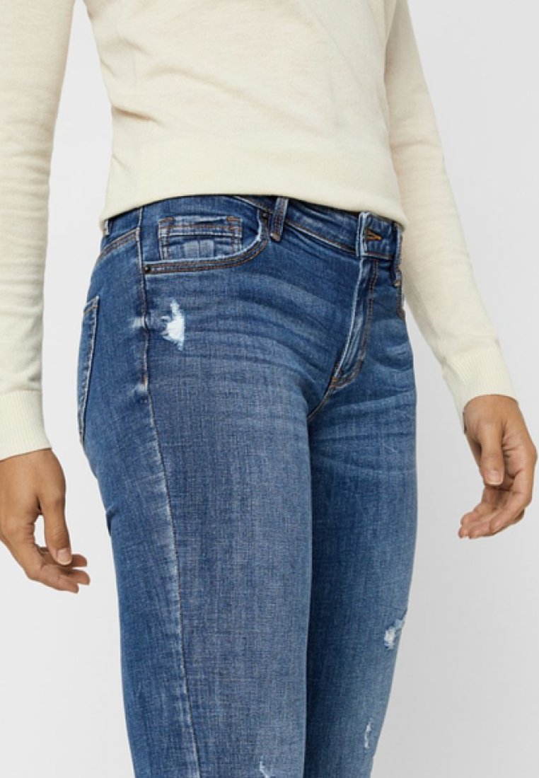 Vero Moda VMLYDIA LOW WAIST - Jeans Skinny Fit - dark blue denim/dark-blue  denim - Zalando.de