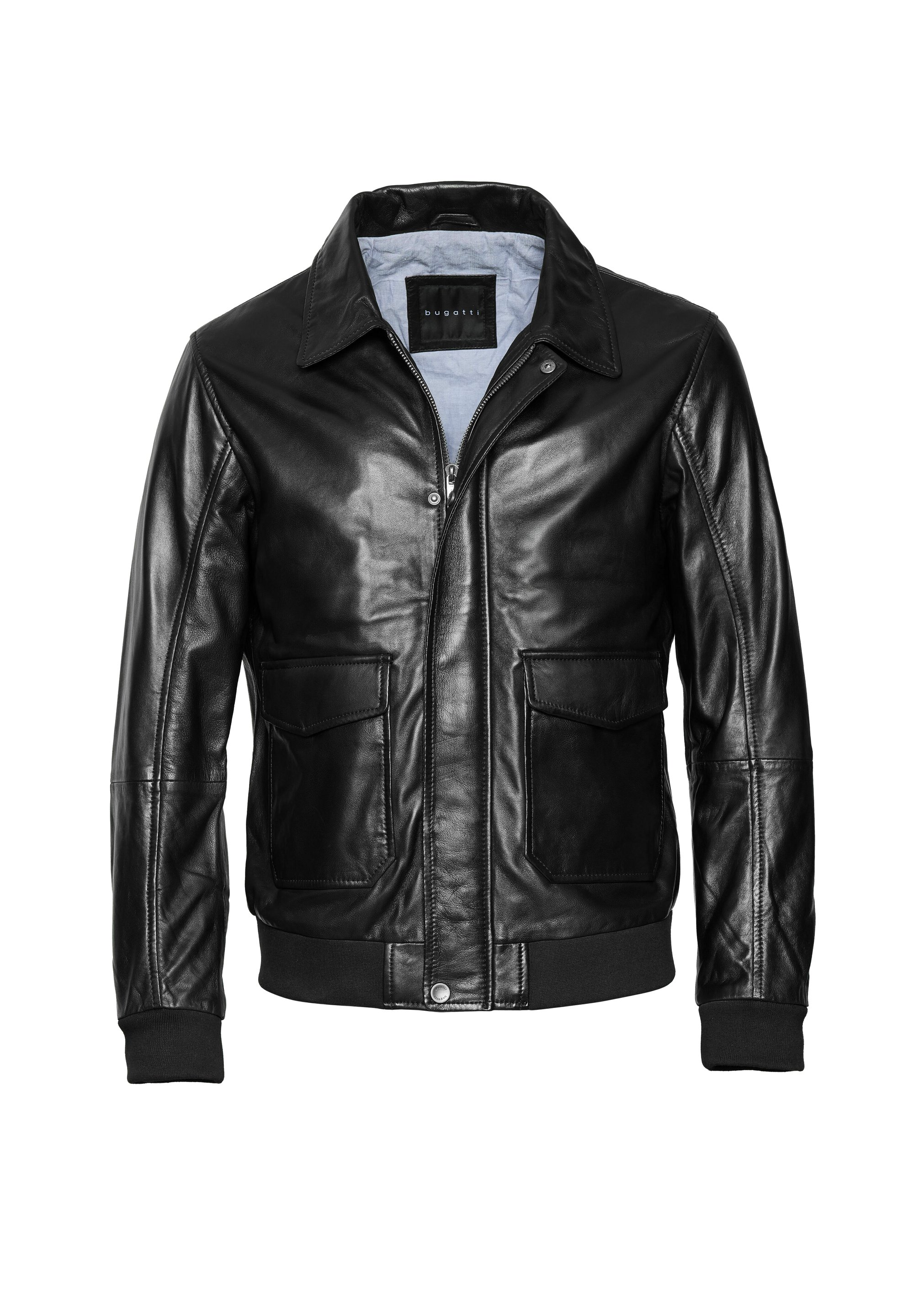 bugatti SAVINO - Leather jacket - schwarz/black - Zalando