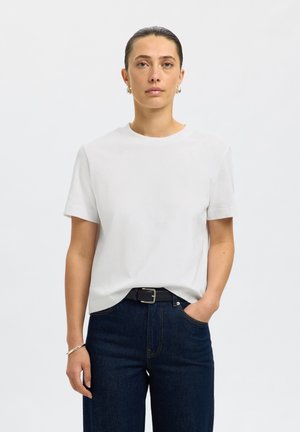 Selected, SLWESSENTIAL SS BOXY TEE NOOS - T-shirt basique - bright white
