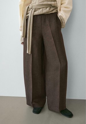 FLOWING  - Pantalon classique - mottled dark brown