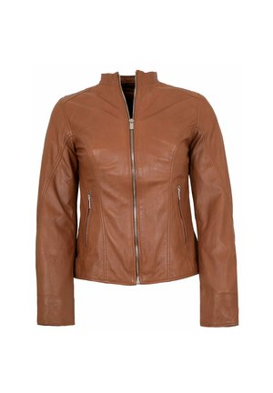 FULYA - Leather jacket - cognac