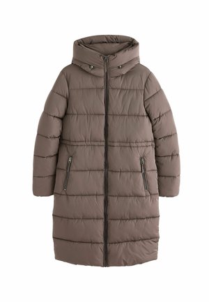 Next, PETITE FIT - SHOWER RESISTANT HOODED LONG WADDED COAT - Zimný kabát - chocolate brown