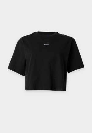 Karl Lagerfeld Jeans, BOXY PATCH TEE - T-shirt basique - black