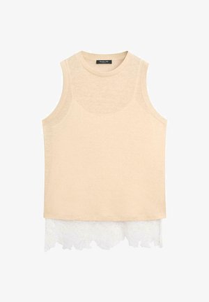 Massimo Dutti, SLEEVELESS TOP - Top - beige