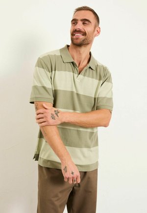 REGULAR FIT - RUGBY STRIPE NOTCH - Poloshirt - sage green