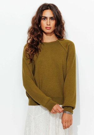 UNI COL ROND - Pullover - vert olive