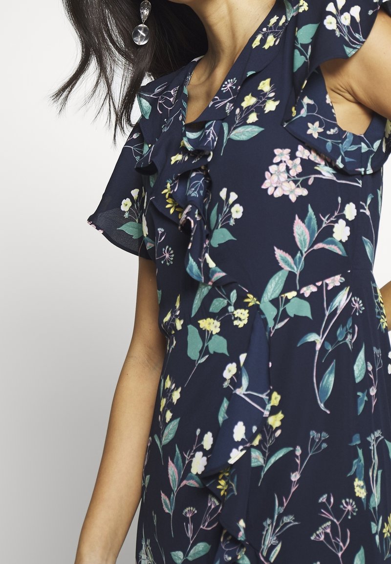 banana republic blue floral dress Pretty Blue Solid Elegance Dress main image 0