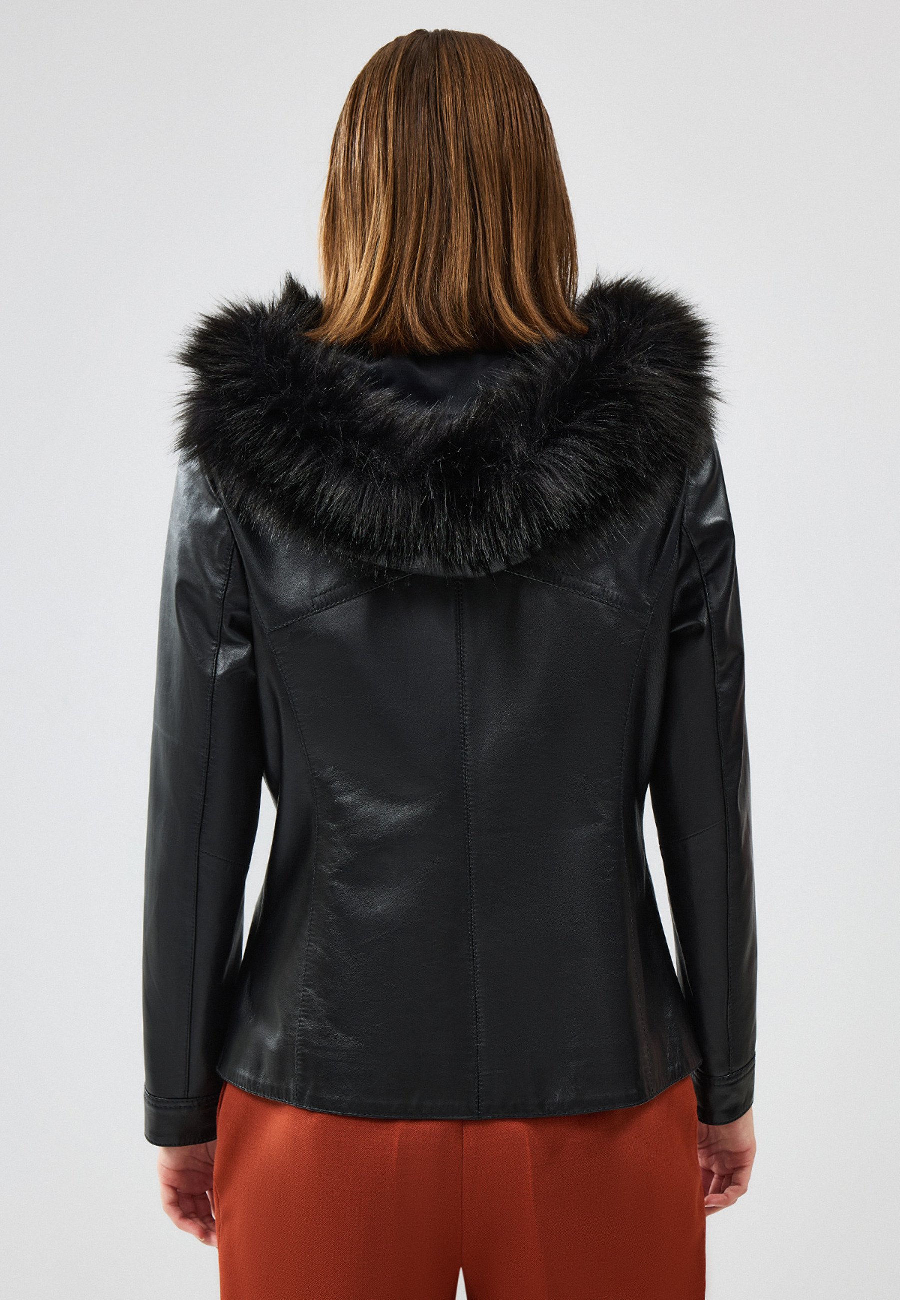 Derimod Leather jacket - black - Zalando