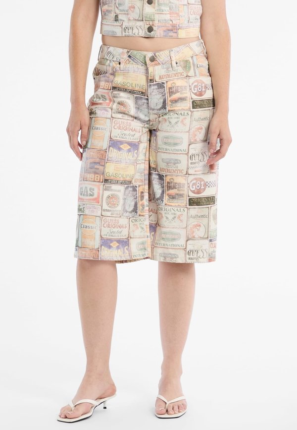 BERMUDA - Jeans Shorts - gemustert multicolor