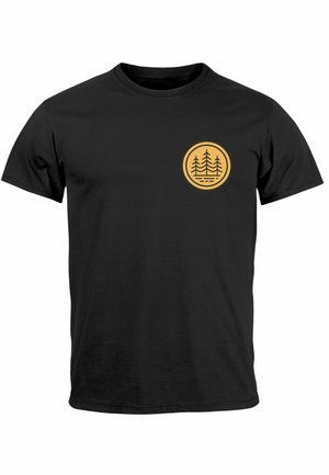 Neverless, WALD BÄUME BADGE NATURLIEBHABER OUTDOOR FASHION STREETSTYLE - T-Shirt print - schwarz