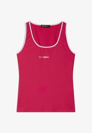 Freddy SLIM IN TESSUTO TECNICO CON BORDATURE A CONTRASTO - Top - siena red