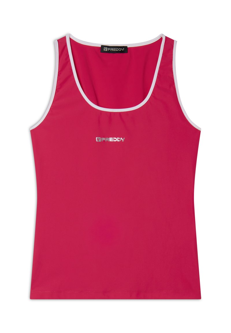 Freddy SLIM IN TESSUTO TECNICO CON BORDATURE A CONTRASTO - Top - siena red