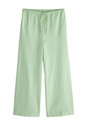 Next TEXTURED STRIPE WIDE LEG PETITE - Püksid - green