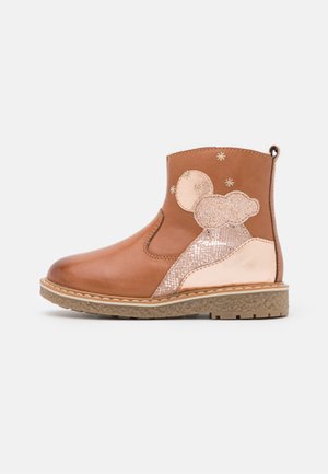 LEATHER - Korte laarzen - cognac