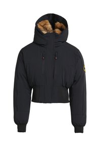 OSSANI SPLIT HOOD CROP PUFFER BOMBER JACKET - Winter jacket - jet black