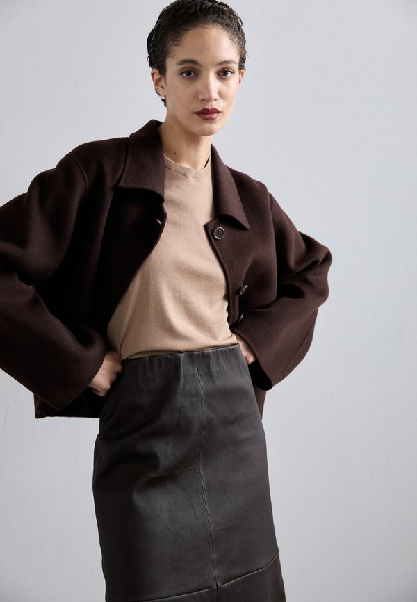 SIMOAS - A-line skirt - dark mahogany4