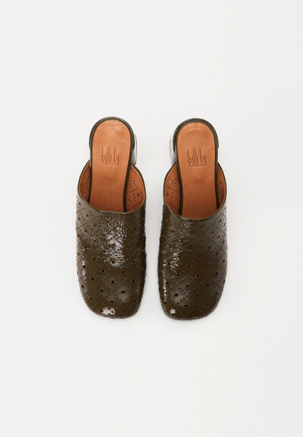 A8338 - Heeled mules - olive naplack2