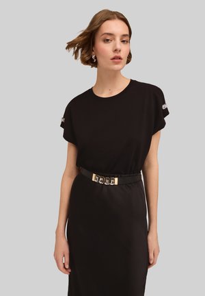 CON PIETRE SULLE MANICHE - Print T-shirt - nero
