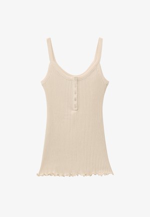 & OTHER STORIES, & OTHER STORIES SCALLOPED TANK TOP - Débardeur - butter yellow