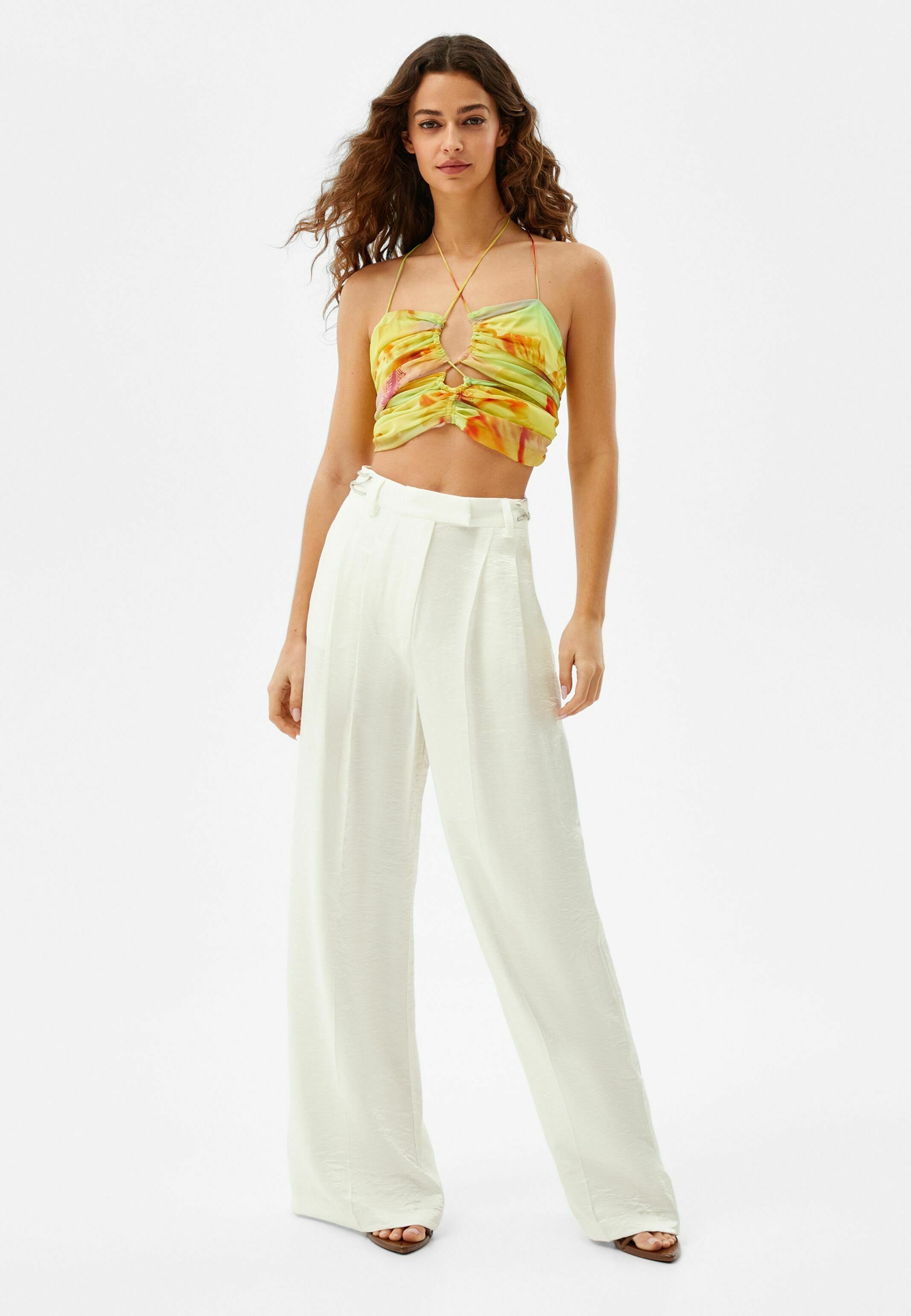 Bershka Pantaloni - white/bianco - Zalando.it