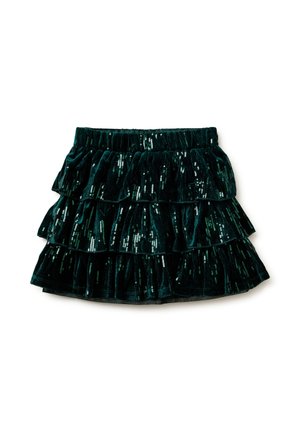 FLOUNCED IN WITH SEQUINS ELASTICATED WAIST - A-lijn rok - green