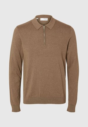 Selected Homme SLHBERG LS HALF ZIP NOOS - Jumper - teak