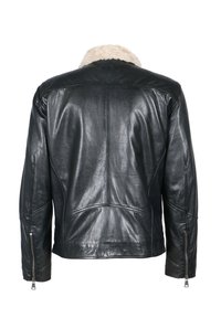 Freaky Nation Leather jacket - black beige