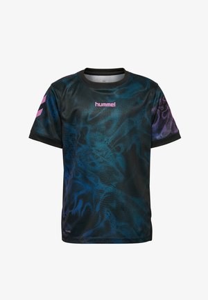Hummel, HUMMEL HMLBLAZE CLUB 26 GRAPHIC TEE KIDS UNISEX - T-shirts print - black pink