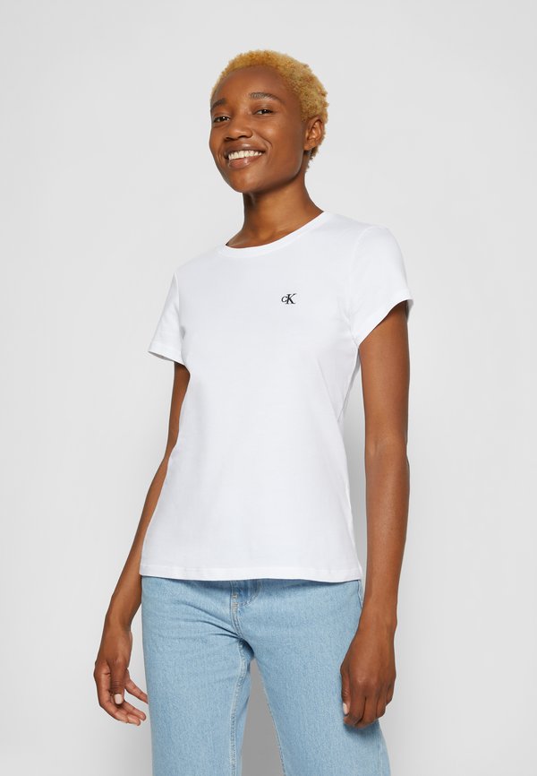 EMBROIDERY SLIM TEE - Basic T-shirt2