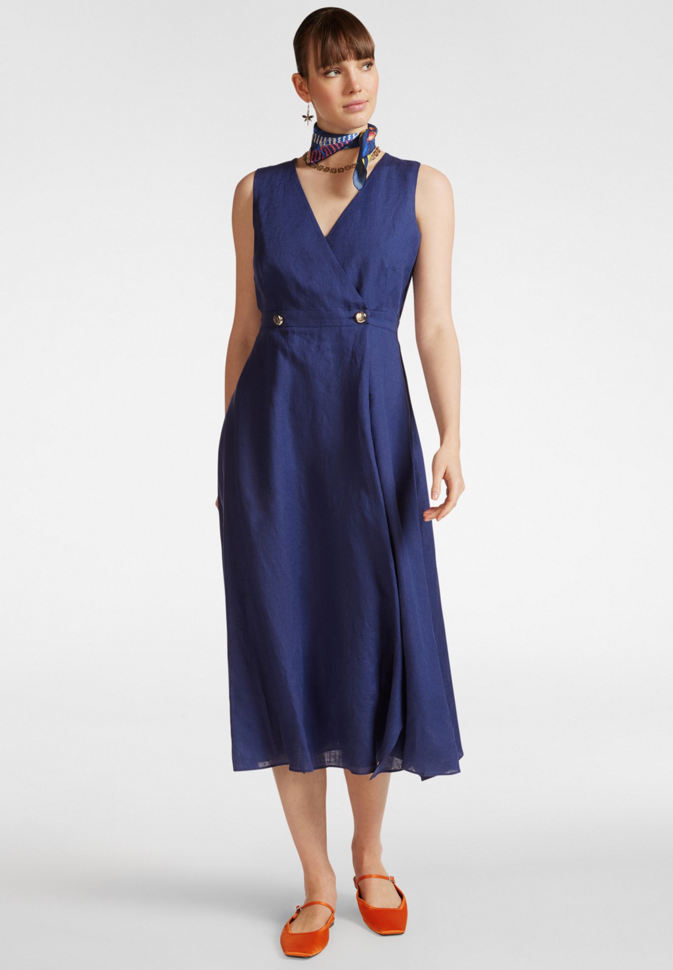 Wrap Jurk Plisse Rok Elena Mirò WRAP Jurk Blu/blauw