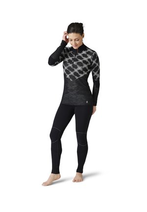 Smartwool INTRAKNIT THERMAL MERINO BASE LAYER 1/4 ZIP - Camiseta de manga larga - black ski tracks