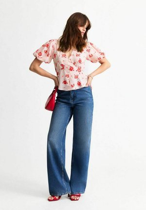 New Look GINGHAM FLORAL PRINT MILKMAID - Button-down blouse - pink pattern
