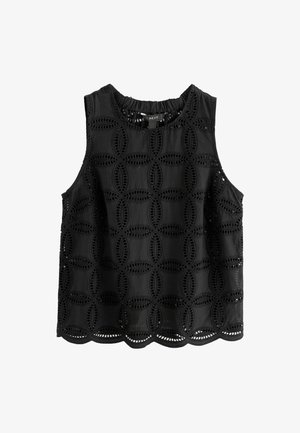 Next SLEEVELESS BRODERIE REGULAR FIT - Pusero - black