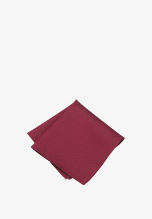 Burgundy cloth napkin, textured weave, folded. Features a deep shade with a subtle pattern and clean edges. Measures approximately standard size.